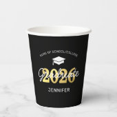 2023 Black Gold Graduation Party Paper Cups Pappbecher (Rückseite)