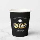 2023 Black Gold Graduation Party Paper Cups Pappbecher (Rückseite)