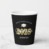 2023 Black Gold Graduation Party Paper Cups Pappbecher (Vorderseite)