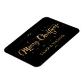 2023 Black Gold Moderne Frohe Weihnachtsgrüße Ma Magnet (Linke Seite)