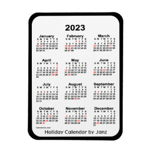2023 Black Holiday Calendar von Janz Magnet