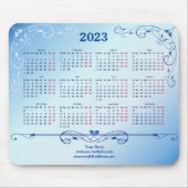 2023 Blue Elegant Mouse Pad Mousepad (Vorne)