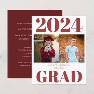 2023 BUDGET Red Modern 2 Photo Grad Announcement