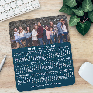 2023 Calendar Blue Personalized Photo Name Bold Mousepad