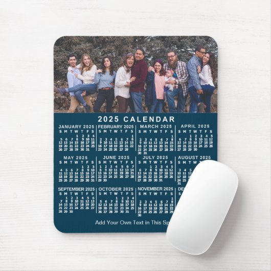 2023 Calendar Blue Personalized Photo Name Bold Mousepad (Mit Mouse)