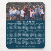 2023 Calendar Blue Personalized Photo Name Bold Mousepad (Vorne)