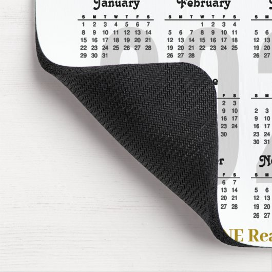 2023 Calendar Business Foto Gold Typography Mousepad (Ecke)