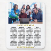 2023 Calendar Business Foto Gold Typography Mousepad (Vorne)