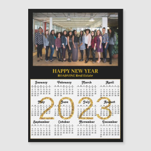 2023 Calendar Business Modernes Gold Foto Magnet