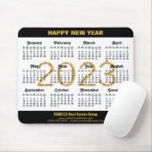 2023 Calendar Business Modernes Gold Script einfac Mousepad (Mit Mouse)