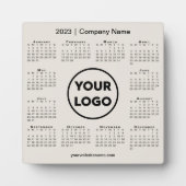 2023 Calendar Company Logo Beige Business Fotoplatte (Vorderseite)