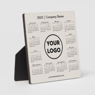 2023 Calendar Company Logo Beige Business Fotoplatte
