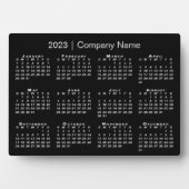 2023 Calendar Company Name Black Desktop Fotoplatte (Vorderseite)