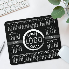 2023 Calendar Custom Business Logo Text Easy Black Mousepad