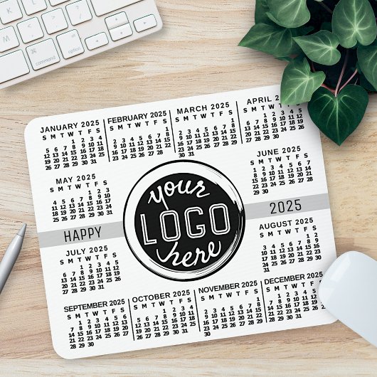 2023 Calendar Custom Business Logo Text Easy White Mousepad
