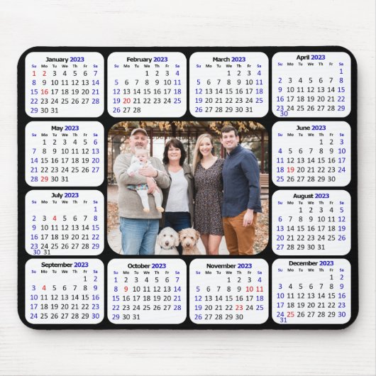 2023 Calendar Custom Foto Modern Simple Mousepad (Vorne)