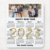 2023 Calendar Family Foto Gold Script Custom Mousepad (Vorne)
