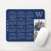 2023 Calendar Foto Navy Blue Mit Monogramm Mousepad (Mit Mouse)