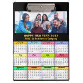2023 Calendar Gold Script Business Foto Custom Klemmbrett (Vorderseite)