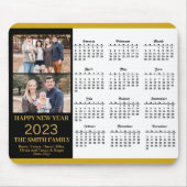 2023 Calendar Gold Script Einfaches Family Foto Mousepad (Vorne)