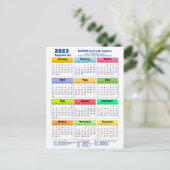 2023 Calendar Modern Geometric Blue Business Postkarte (Stehend Vorderseite)