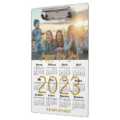 2023 Calendar Modernes Gold Glitzer Script Foto Klemmbrett (Links)