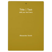 2023 Calendar Modernes Gold Glitzer Script Foto Klemmbrett (Rückseite)