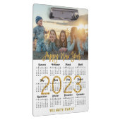 2023 Calendar Modernes Gold Glitzer Script Foto Klemmbrett (Rechts)