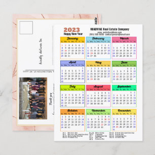 2023 Calendar Rose Gold Modernes Corporate Foto Postkarte