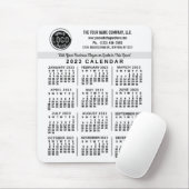 2023 Calendar White Custom Business Logo Name Easy Mousepad (Mit Mouse)