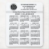 2023 Calendar White Custom Business Logo Name Easy Mousepad (Vorne)