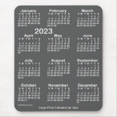 2023 Charcoal Large Print Calendar by Janz Mousepad (Vorne)