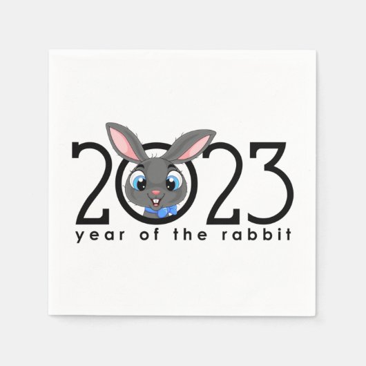 2023 Chinesischer Neujahrsfest Cartoon Rabbit Napk Serviette (Vorderseite)