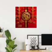 2023 Chinesisches Neujahr des Kaninchenplakats Poster (Heimbüro)