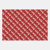 2023 Chinesisches Neujahr des Rabbit Red Blue Gold Geschenkpapier Set (Vorderseite)