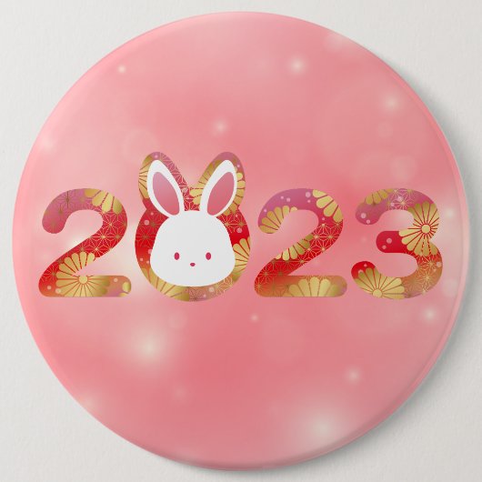 2023, Chinesisches Neujahr, Kaninchen Button (Vorderseite)