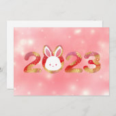 2023, Chinesisches Neujahr, Kaninchen Einladung (Vorne/Hinten)