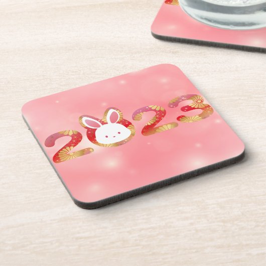 2023, Chinesisches Neujahr, Kaninchen Getränkeuntersetzer (Linke Seite)