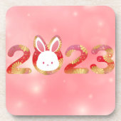 2023, Chinesisches Neujahr, Kaninchen Getränkeuntersetzer (Vorderseite)
