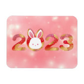 2023, Chinesisches Neujahr, Kaninchen Magnet (Horizontal)