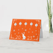 2023 Chinesisches Neujahr - Kaninchen, Orange Karte (Vorderseite)