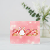 2023, Chinesisches Neujahr, Kaninchen Postkarte (Stehend Vorderseite)