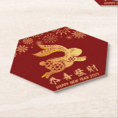 2023 Chinesisches Neujahr Papier-Schnitt Zodiac Ra Untersetzer (angewinkelt)