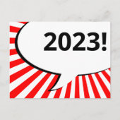 2023 Comic-Blase auf der Postkarte (Vorderseite)