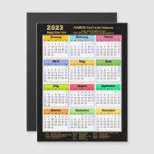 2023 Corporate Gold Script Modern Calendar Magnet (Vorne/Hinten)