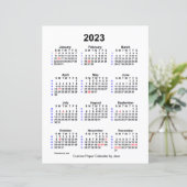 2023 Custom Holiday 52 Week Calendar von Janz (Stehend Vorderseite)