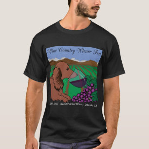 2023 Dackel Weinland T - Shirt auf schwarz