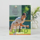 2023 Einladung zur Baseball Foto Graduation Party (Stehend Vorderseite)