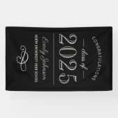 2023 Eleganter Schwarz-Grau-Abschluss Banner (Horizontal)