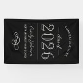 2023 Eleganter Schwarz-Grau-Abschluss Banner (Horizontal)